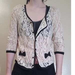 Lace shawl cardigan